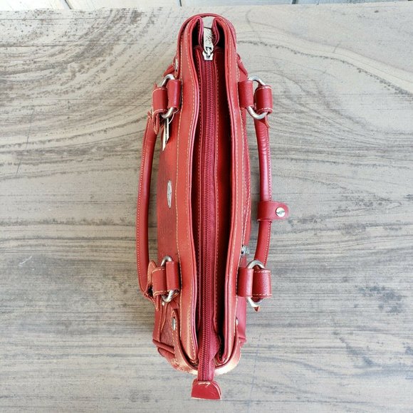 NWT Vieta Red Crocodile Faux Leather Handbag Bag - Picture 5 of 6